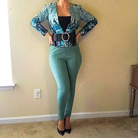 Forever 21 teal suede pants size M - Picture 3 of 9
